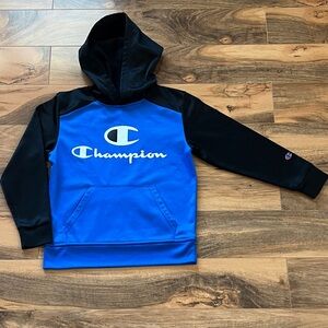Champion Kids Blue Black Athletic Pullover Hoodie Size 7/8